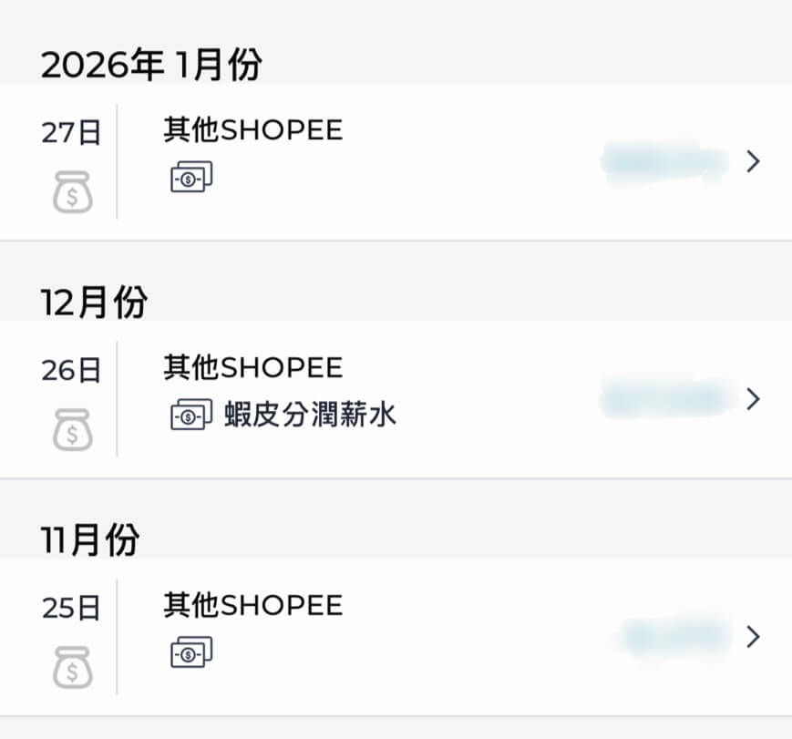 蝦皮分潤實際入帳紀錄，Shopee Affiliate 2025 至 2026 年撥款日期